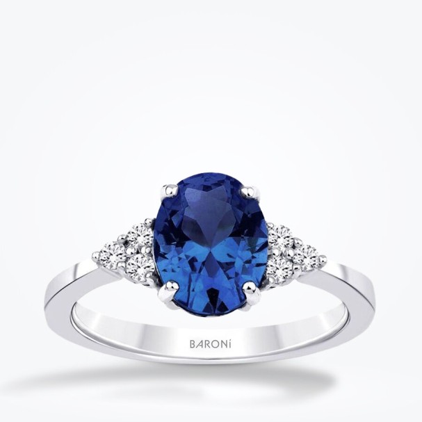 2.27 Karat Pırlanta Safir Yüzük - Baroni Diamond