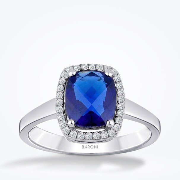 2.27 Karat Pırlanta Safir Yüzük - Baroni Diamond