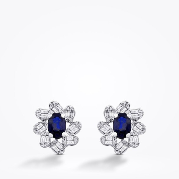 2.54 Karat Pırlanta Safir Küpe - Baroni Diamond (1)