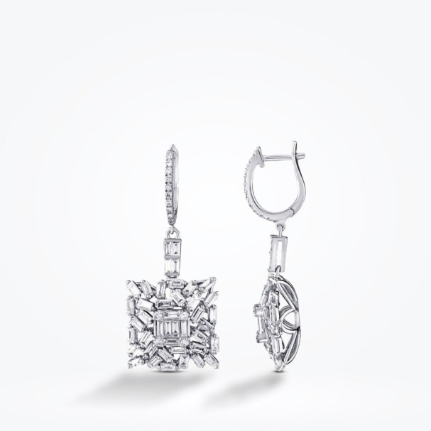 2.65 Karat Pırlanta Baget Küpe - Baroni Diamond