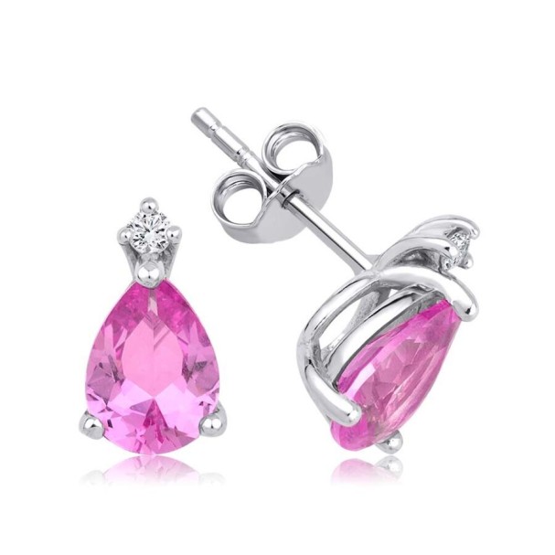 2.66 Karat Pırlanta Pink Safir Küpe - Baroni Diamond