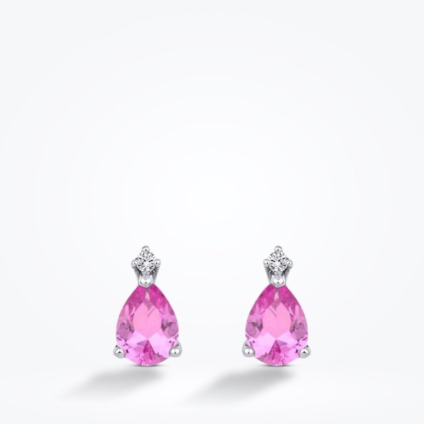 2.66 Karat Pırlanta Pink Safir Küpe - Baroni Diamond (1)
