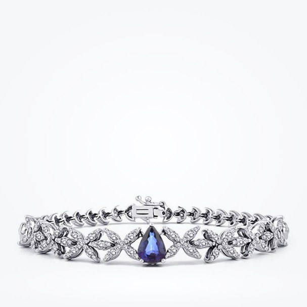 2.74 Karat Pırlanta Safir Bileklik - Baroni Diamond