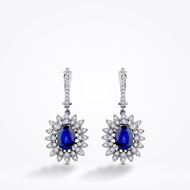 2.90 Karat Pırlanta Safir Küpe - Baroni Diamond (1)