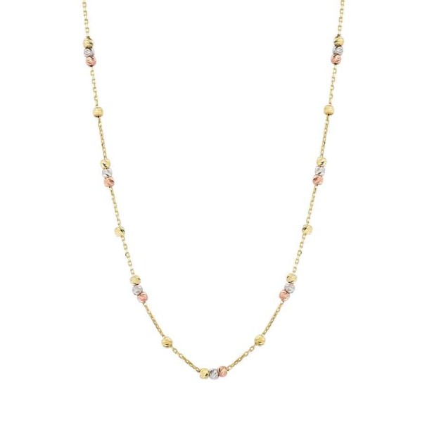 Altın 3 Renk Toptop Zincir Kolye - Baroni Diamond (1)