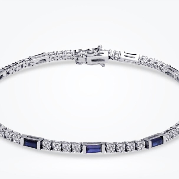 3.15 Karat Pırlanta Safir Bileklik - Baroni Diamond (1)