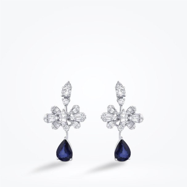 4.33 Karat Pırlanta Safir Küpe - Baroni Diamond (1)