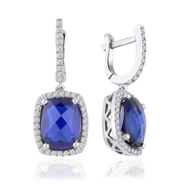 4.33 Karat Pırlanta Safir Küpe - Baroni Diamond