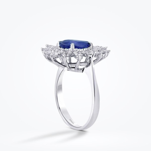 4.41 Karat Pırlanta Damla Safir Yüzük - Baroni Diamond (1)