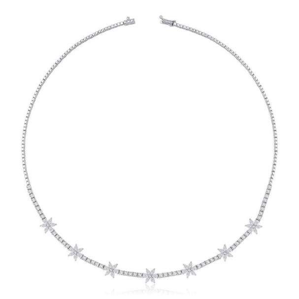 4.88 Karat Pırlanta Çiçek Su Yolu Gerdanlık - Baroni Diamond