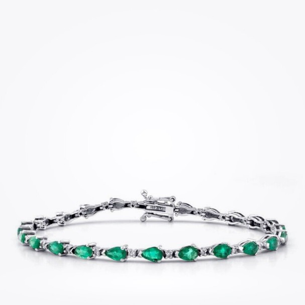 4.88 Karat Pırlanta Zümrüt Bileklik - Baroni Diamond