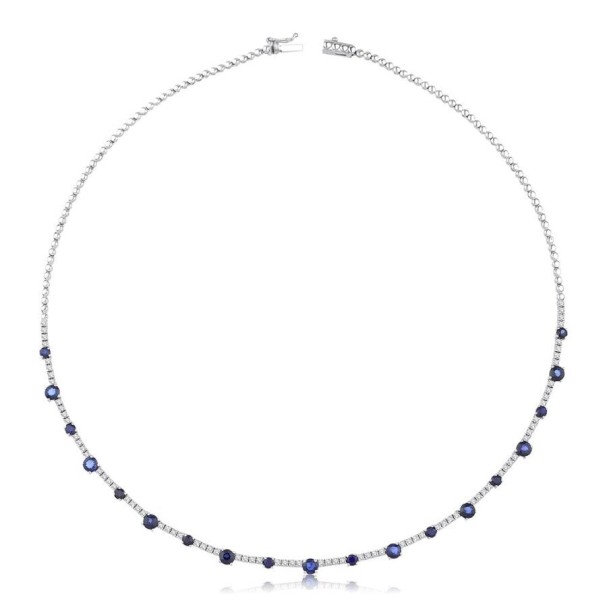 5.66 Karat Pırlanta Safir Gerdanlık - Baroni Diamond