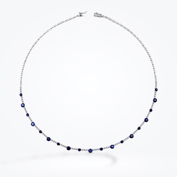 5.66 Karat Pırlanta Safir Gerdanlık - Baroni Diamond