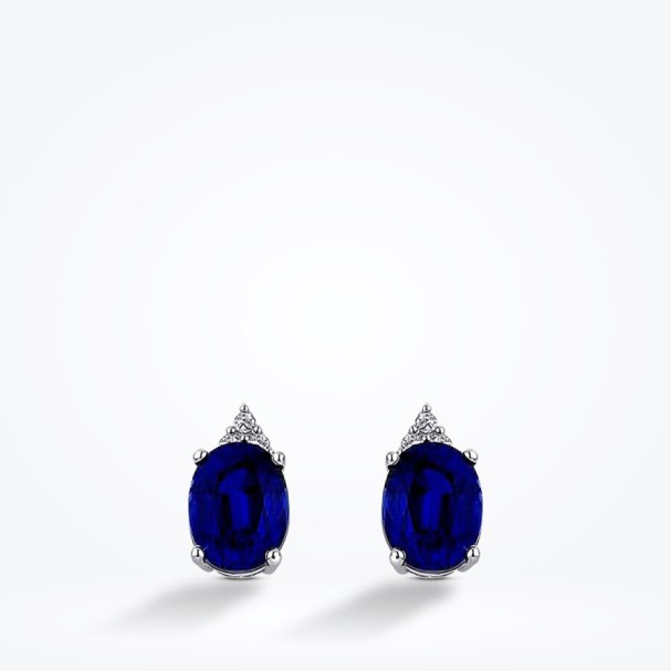 5.81 Karat Pırlanta Safir Küpe - Baroni Diamond (1)