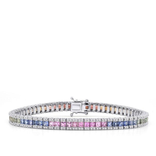 7.10 Karat Pırlanta Renkli Su Yolu Bileklik - Baroni Diamond