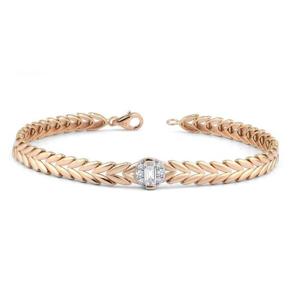 Altın Baget Bileklik - Baroni Diamond