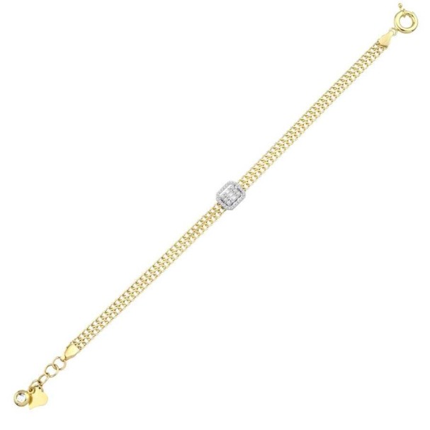 Altın Baget Bileklik - Baroni Diamond