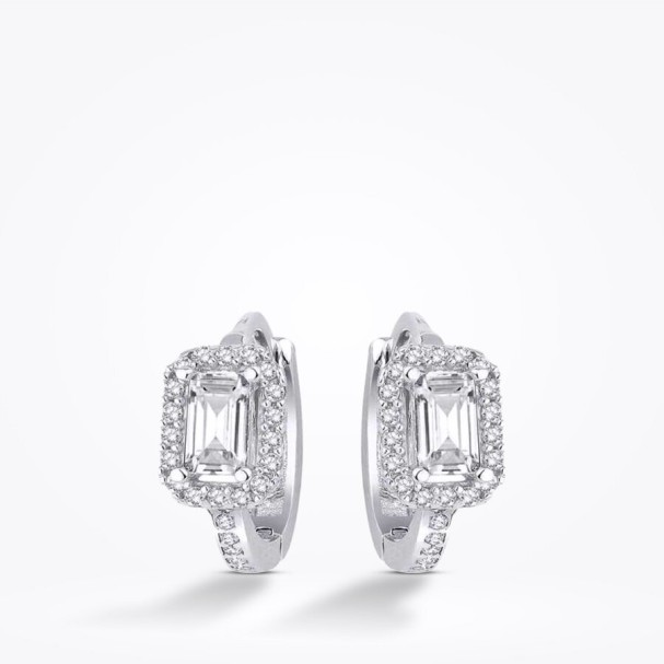 Altın Baget Halka Küpe - Baroni Diamond (1)