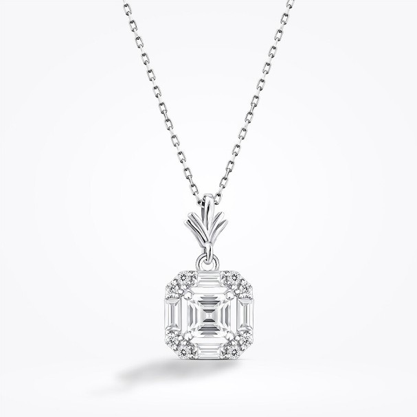 Altın Baget Kolye - Baroni Diamond