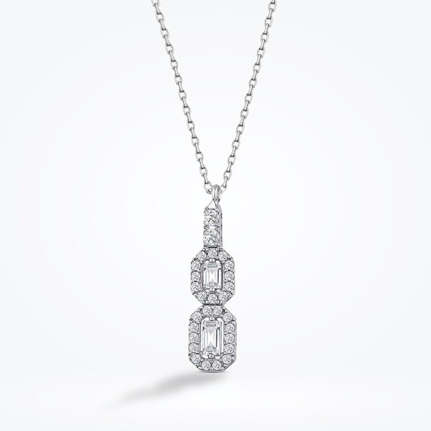 Altın Baget Kolye - Baroni Diamond