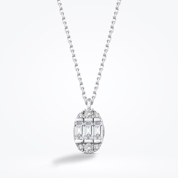 Altın Baget Kolye - Baroni Diamond