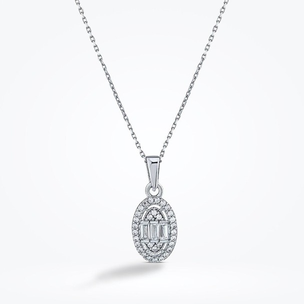 Altın Baget Kolye - Baroni Diamond