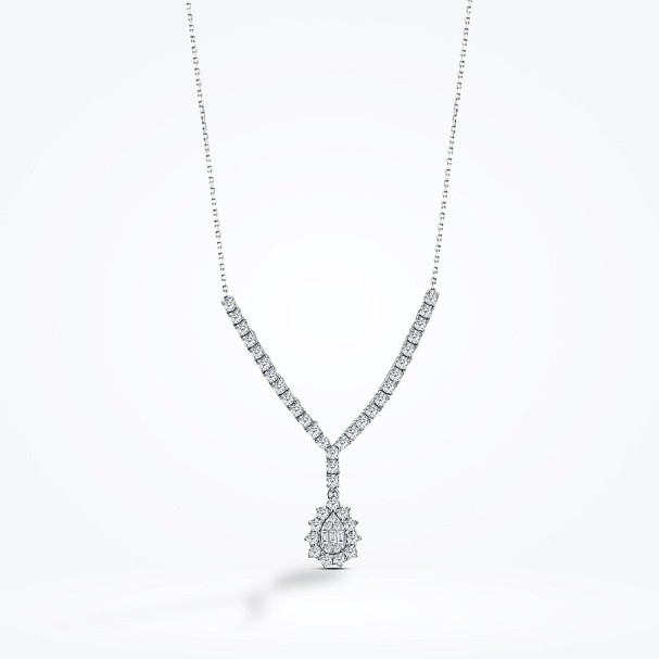 Altın Baget Kolye - Baroni Diamond
