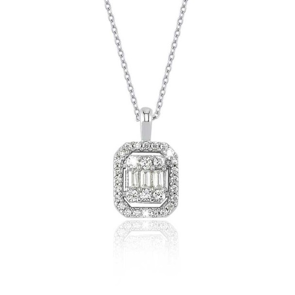 Altın Baget Kolye - Baroni Diamond