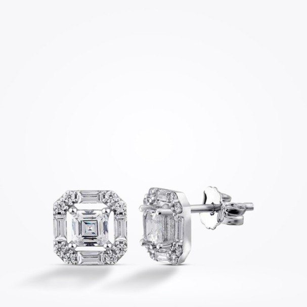 Altın Baget Küpe - Baroni Diamond