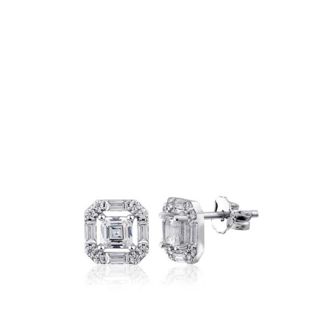 Altın Baget Küpe - Baroni Diamond