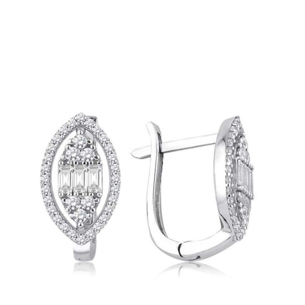 Altın Baget Küpe - Baroni Diamond