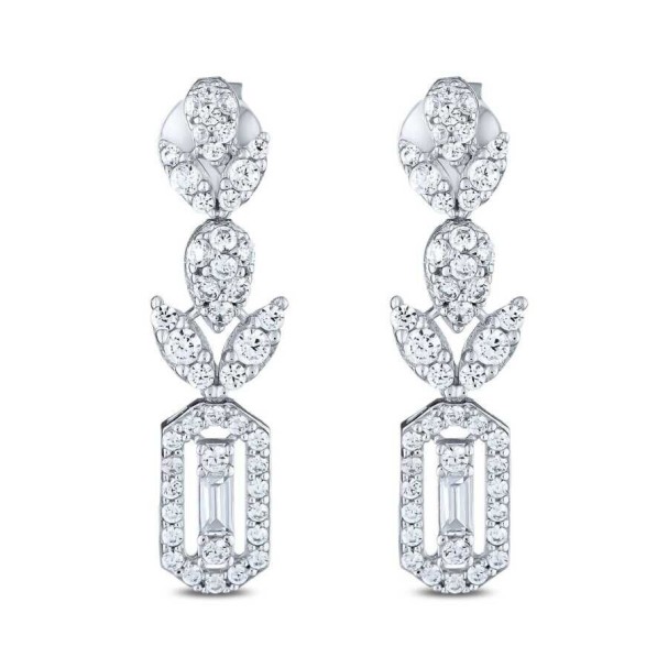 Altın Baget Küpe - Baroni Diamond