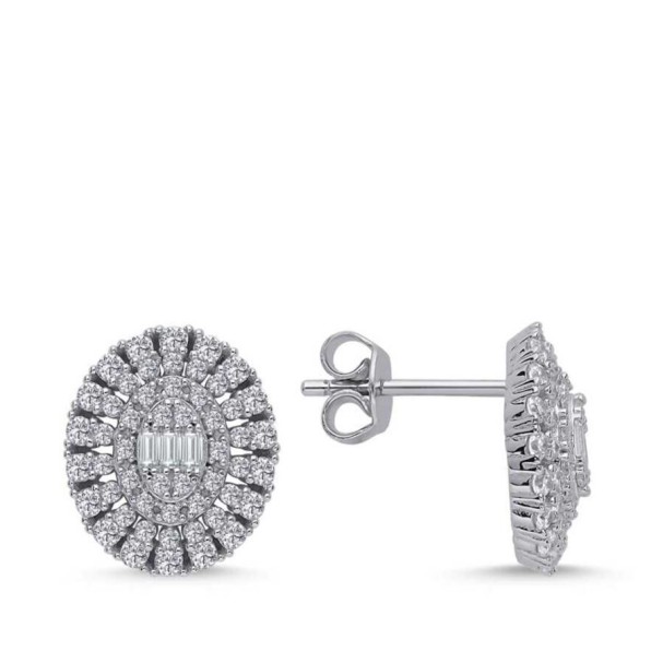 Altın Baget Küpe - Baroni Diamond