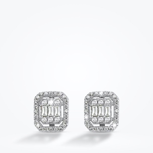 Altın Baget Küpe - Baroni Diamond