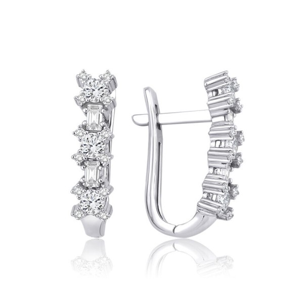 Altın Baget Küpe - Baroni Diamond