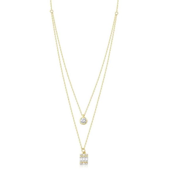 Altın Baget Taşlı Kolye - Baroni Diamond