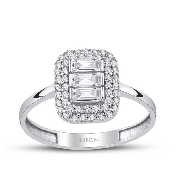 Altın Baget Yüzük - Baroni Diamond