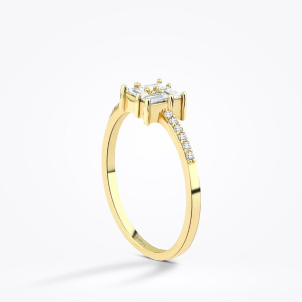 Altın Baget Yüzük - Baroni Diamond (1)