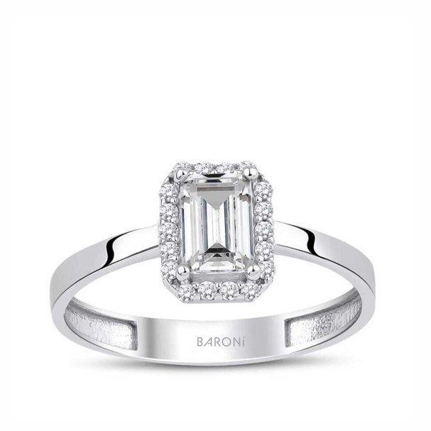 Altın Baget Yüzük - Baroni Diamond