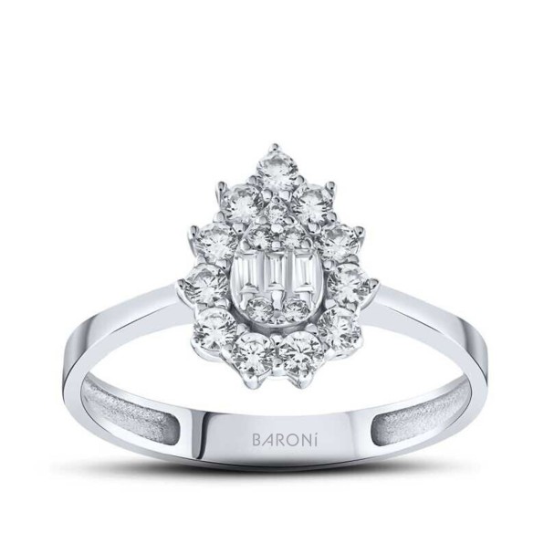 Altın Baget Yüzük - Baroni Diamond