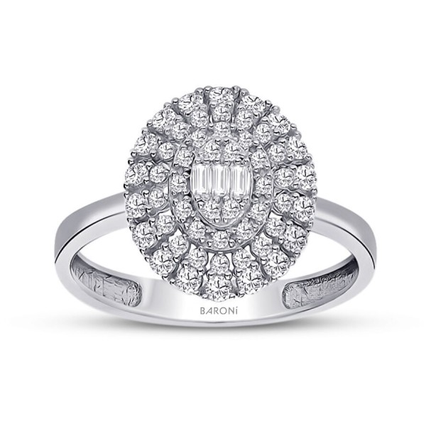 Altın Baget Yüzük - Baroni Diamond