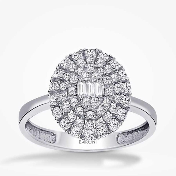 Altın Baget Yüzük - Baroni Diamond