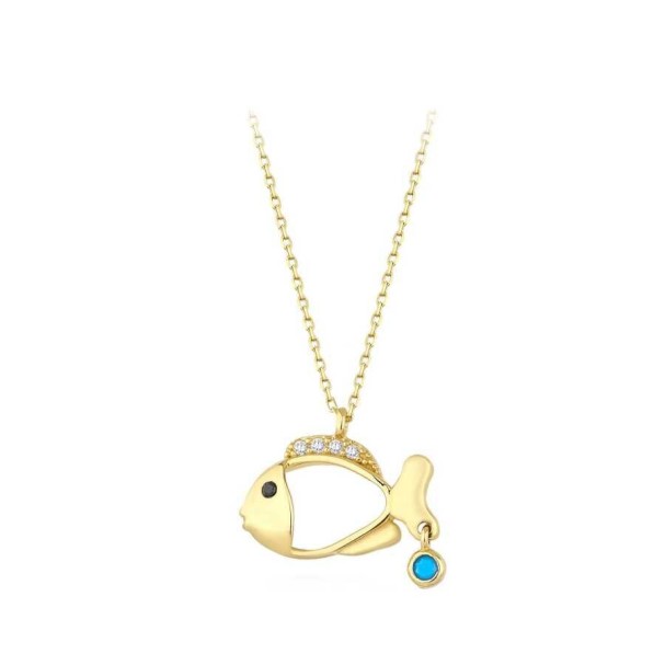Altın Balık Nazar Kolye - Baroni Diamond