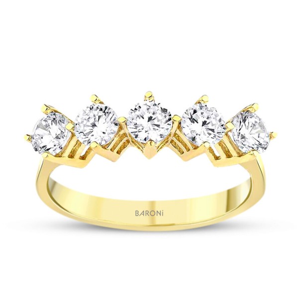 Altın Beştaş Yüzük - Baroni Diamond