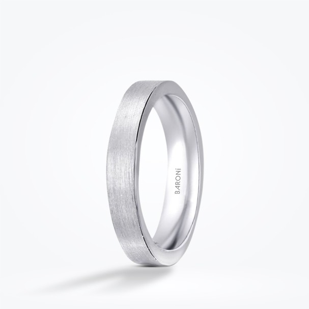 Altın Beyaz Düz Alyans - Baroni Diamond (1)