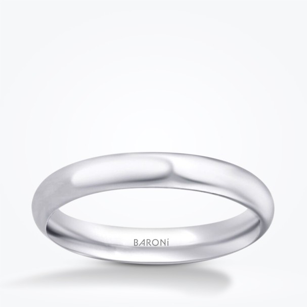 Altın Beyaz Klasik Alyans - Baroni Diamond