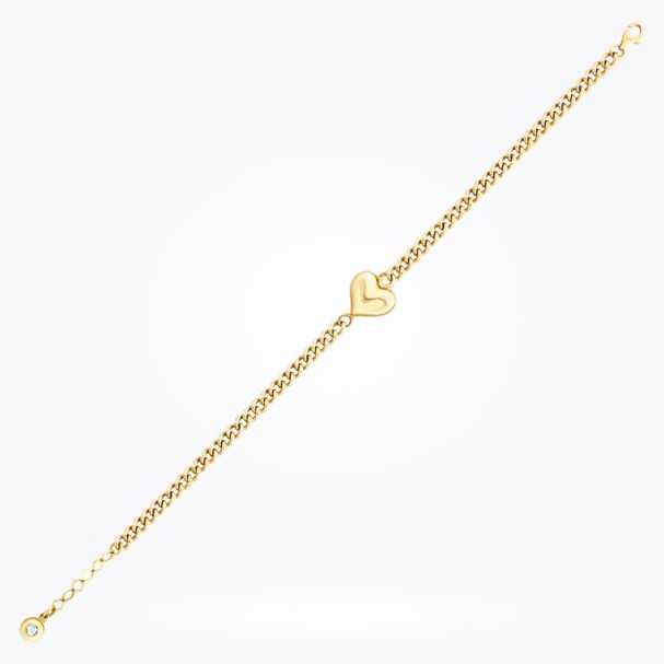 Altın Büyük Kalpli Bileklik - Baroni Diamond