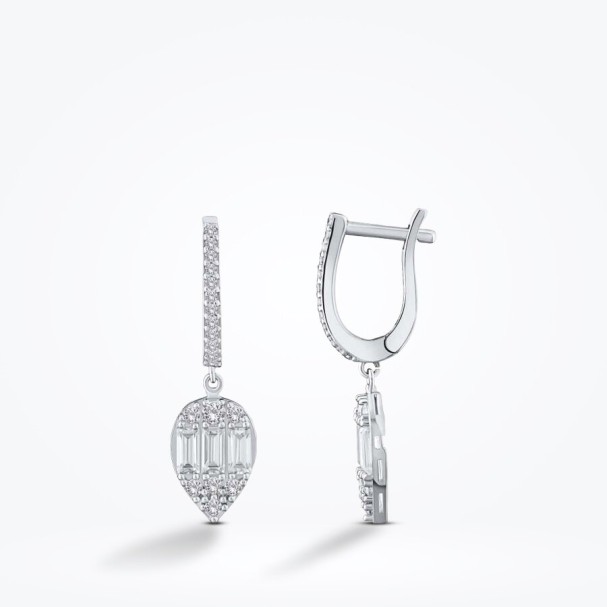 Altın Damla Baget Küpe - Baroni Diamond