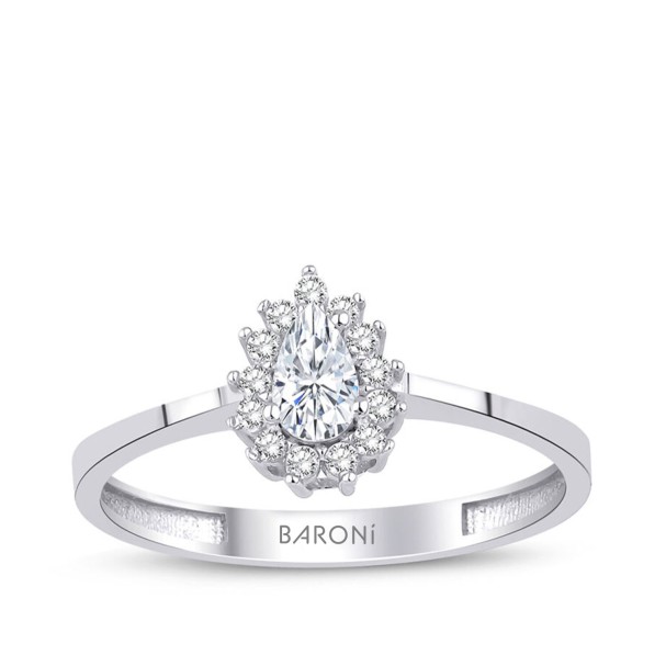 Altın Damla Taşlı Yüzük - Baroni Diamond