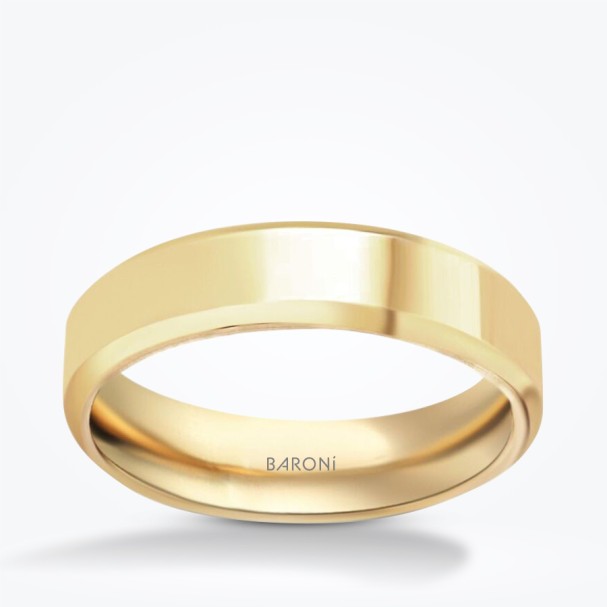 Altın Ezilmez Klasik Alyans - Baroni Diamond